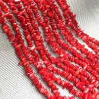 Natürliche Korallen Perlen, Koralle, DIY, rot, 6x8mm, Länge:ca. 38 cm, verkauft von Strang