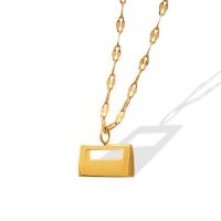 Titanium Steel Necklace, titanium steel lobster clasp, plated, for woman, golden cm 