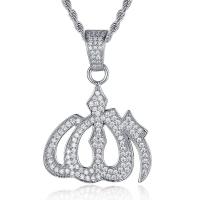Cubic Zircon Micro Pave Brass Necklace, plated, Unisex & micro pave cubic zirconia Approx 24 Inch 