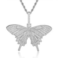 Cubic Zircon Micro Pave Brass Necklace, Butterfly, plated, Unisex & micro pave cubic zirconia Approx 24 Inch 