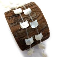 Natural Freshwater Shell Beads, White Shell, with Black Shell, Cat, DIY 