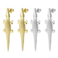Brass Stud Earring, Crocodile, plated, fashion jewelry 