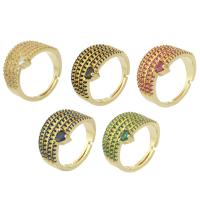 Cubic Zirconia Micro Pave Brass Finger Ring, gold color plated, micro pave cubic zirconia & for woman 15mm, US Ring 