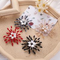 Crystal Brooch, Zinc Alloy, with Crystal & Plastic Pearl, for woman 
