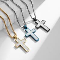 316L Stainless Steel Necklace, Cross, polished, fashion jewelry & for man Approx 19.68 Inch 