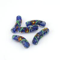 Abalorios de Cristal Murano hecho a mano, Cristal de murano, Tubo, más colores para la opción, 36-37x10-10.5mm, agujero:aproximado 1.5-2mm, Vendido por UD