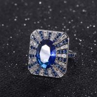 Rhinestone Brass Finger Ring, with Glass Rhinestone, fashion jewelry & micro pave cubic zirconia & for woman, 32*19.5mm,19*22mm 
