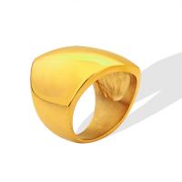 Titanium Steel Finger Ring, plated, Unisex, golden, 20mm 