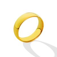 Titanium Steel Finger Ring, plated, for woman, golden, 6mm 