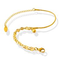 Titanium Steel Bracelet, titanium steel lobster clasp, plated, for woman, golden, 4mm cm 