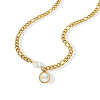 Titan Schmuck Halskette, Titanstahl, mit Kunststoff Perlen, mit Verlängerungskettchen von 5cm, rund, Vakuum-Ionen-Beschichtung, für Frau, keine, 15mm,12x10mm, Länge:ca. 45 cm, verkauft von PC
