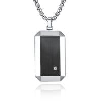 316L Stainless Steel Necklace, polished, fashion jewelry & for man & with rhinestone, original color Approx 19.86 Inch 