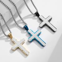 316L Stainless Steel Necklace, Cross, polished, fashion jewelry & for man Approx 19.86 Inch 