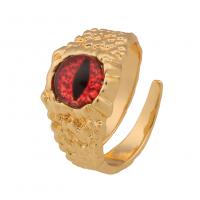 Brass Finger Ring, gold color plated, Unisex & enamel 22mm 
