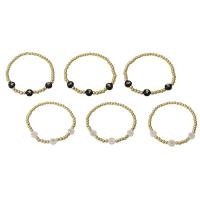 Brass Bracelets, with Plastic, gold color plated, Unisex Approx 6.4 Inch 