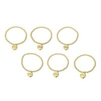 Enamel Brass Bracelets, Heart, gold color plated, micro pave cubic zirconia & for woman Approx 6.6 Inch 