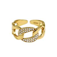 Rhinestone Brass Finger Ring, plated, fashion jewelry & for woman & with rhinestone 1.8-2cm 