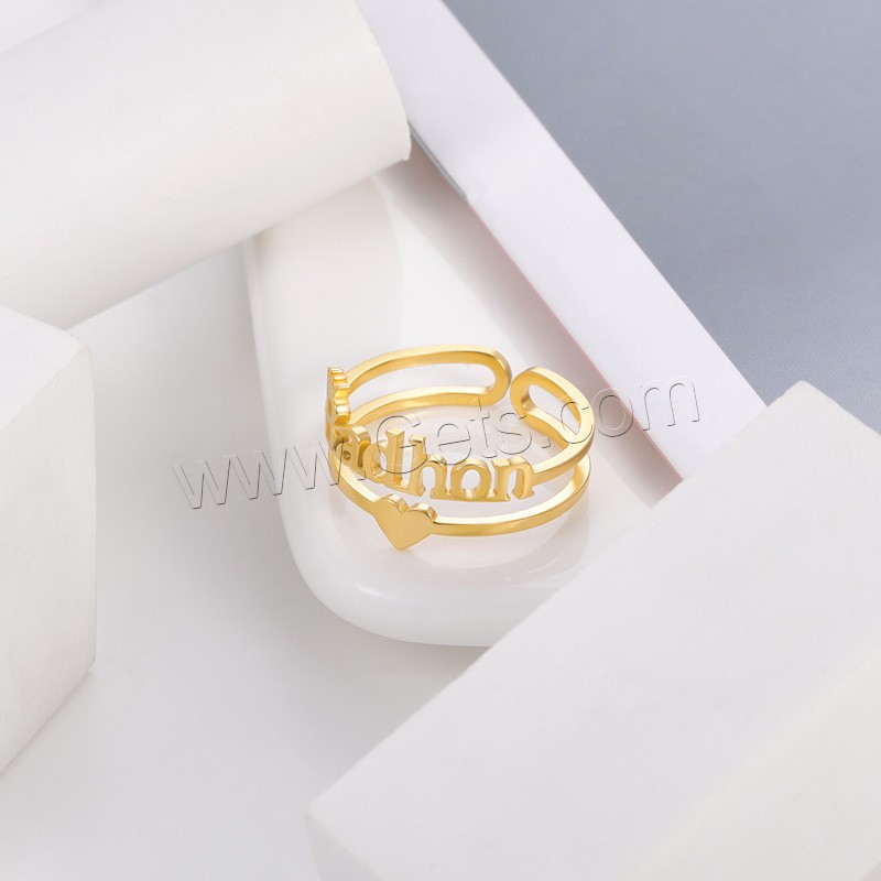 Stainless Steel Finger Ring, 304 Stainless Steel, Vacuum Ion Plating, Each custom text must be less than 10 letters & fashion jewelry & Unisex, more colors for choice, 1.8-2cm, Sold By PC