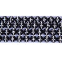 Natürliche schwarze Achat Perlen, Schwarzer Achat, DIY & mit Strass, schwarz, Länge:ca. 38 cm, verkauft von Strang