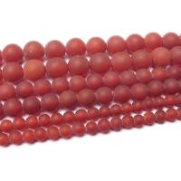 Red Agate Beads, DIY & frosted, red Approx 38 cm 