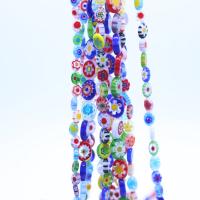 Perles Millefiori tranche verre, Millefiori Lampwork, impression, DIY, couleurs mélangées Environ 38 cm, Vendu par brin
