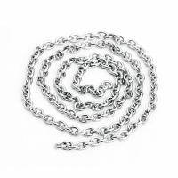 Stainless Steel Chain Necklace, 304 Stainless Steel, plated, Unisex & rope chain, silver color 