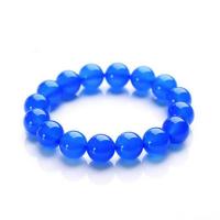 Blue Agate Bracelet, Unisex & anti-fatigue, blue Approx 21 cm 