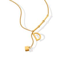 Titanium Steel Necklace, titanium steel lobster clasp, for woman, golden cm 