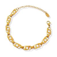 Titanium Steel Bracelet, titanium steel lobster clasp, for woman, golden, 7mm cm 