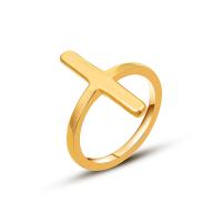 Titanium Steel Finger Ring, plated, for woman, golden, 3mm 