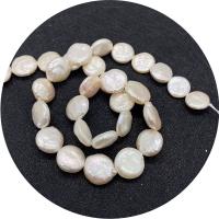 Coin Cultured Freshwater Pearl Beads, Round, polished, DIY, white, 11-12mm Approx 14.96 Inch 