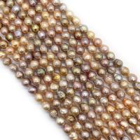 Perles nacres baroques de culture d'eau douce , perle d'eau douce cultivée, Rond, poli, DIY, couleurs mélangées, 9-10mm Environ 14.96 pouce, Vendu par brin