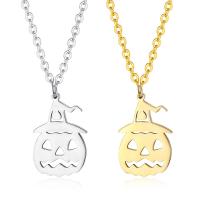 Stainless Steel Jewelry Necklace, 316 Stainless Steel, Pumpkin, gold color plated, With Pendant & fashion jewelry & DIY & Unisex cm 