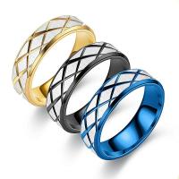Titanium Steel Finger Ring, Carved, fashion jewelry & Unisex 