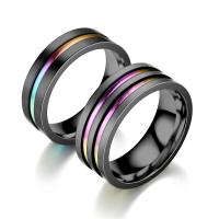 Couple Finger Rings, 201 Stainless Steel, Vacuum Ion Plating, Unisex  8*2mm,6*2mm 
