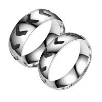 Couple Finger Rings, 201 Stainless Steel, Carved, Unisex 8mm,6mm 