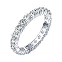Rhinestone Brass Finger Ring, Round, silver color plated, fashion jewelry & for woman & with rhinestone, silver color 
