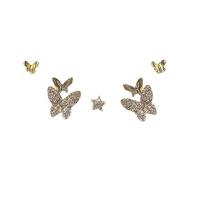 Zinc Alloy Stud Earring Set, Butterfly, plated, 5 pieces & fashion jewelry & for woman & with rhinestone 