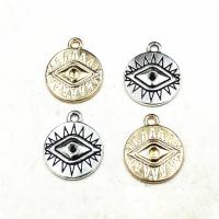 Zinc Alloy Jewelry Pendants, Round, plated, with eye pattern & DIY 16mm 