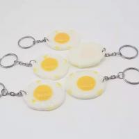 Iron Key Chain, Resin, with Iron, egg, silver color plated, portable, mixed colors, 48mm 