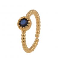 Zirkonia Messing Finger Ring, goldfarben plattiert, Einstellbar & Micro pave Zirkonia & für Frau, keine, 22mm, verkauft von PC