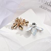 Rhinestone Zinc Alloy Brooch, with Crystal, Bee, plated, for woman & with rhinestone 