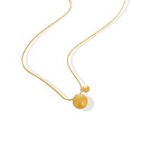 Titanium Steel Necklace, titanium steel lobster clasp, for woman, golden, 5-9mm cm 