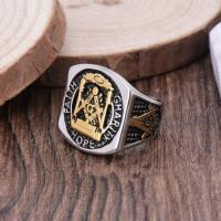 Stainless Steel Finger Ring, 316L Stainless Steel, polished, vintage & fashion jewelry & freemason jewelry & Unisex & epoxy gel, original color 