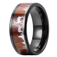 Stainless Steel Finger Ring, 304 Stainless Steel, Vacuum Ion Plating, fashion jewelry & polished & Unisex brown 