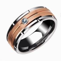 Нержавеющая сталь Rhinestone палец кольцо, Нержавеющая сталь 304, вакуумное ионное покрытие, ювелирные изделия моды & полировка & Мужская & разный размер для выбора & со стразами, продается PC