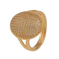 Cubic Zirconia Micro Pave Brass Finger Ring, gold color plated, Adjustable & micro pave cubic zirconia & for woman 21mm 