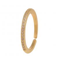 Cubic Zirconia Micro Pave Brass Finger Ring, gold color plated, Adjustable & micro pave cubic zirconia & for woman 22mm 