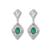 Rhinestone Brass Drop Earring, with Glass Rhinestone, fashion jewelry & for woman & with rhinestone 