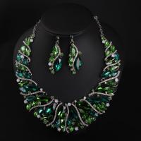 Crystal Jewelry Sets, earring & necklace, with Zinc Alloy, zinc alloy lobster clasp, zinc alloy post pin, for woman 15-60mm cm 